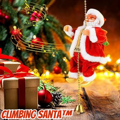 Kletternde Weihnachtsdeko Figur batteriebetrieben mit Jingle-Bells-Melodie 1
