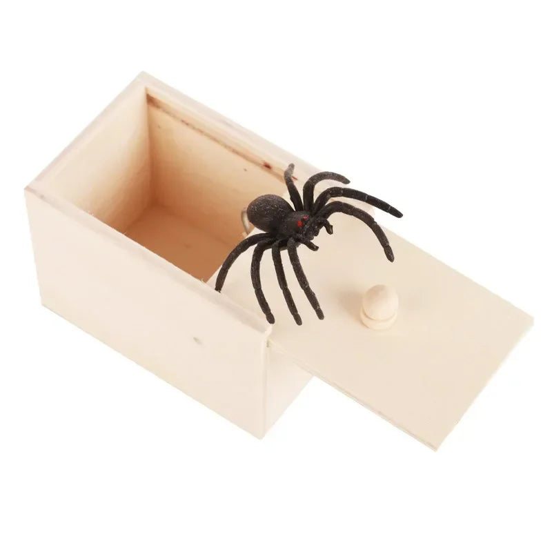 Spinnen-Streichbox Halloween | Versteckter Klappmechanismus für Überraschungseffekt | Aus Holz, wiederverwendbar für endlosen Spaß