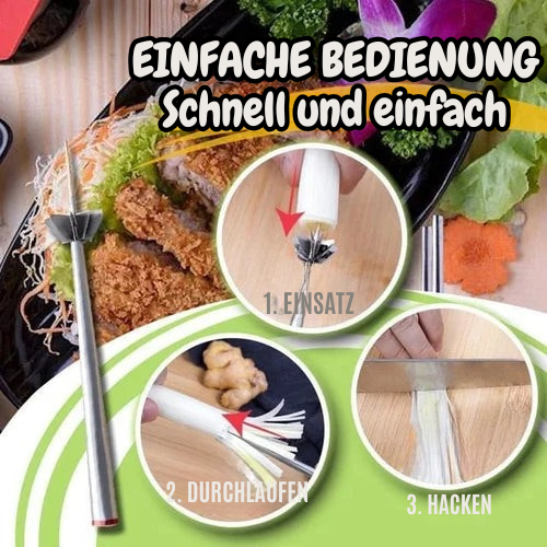 Spiralschneider | 360 Grad Edelstahlklingen | Gleichmäßige Kräuter und Gemüsestreifen | SwiftSlice