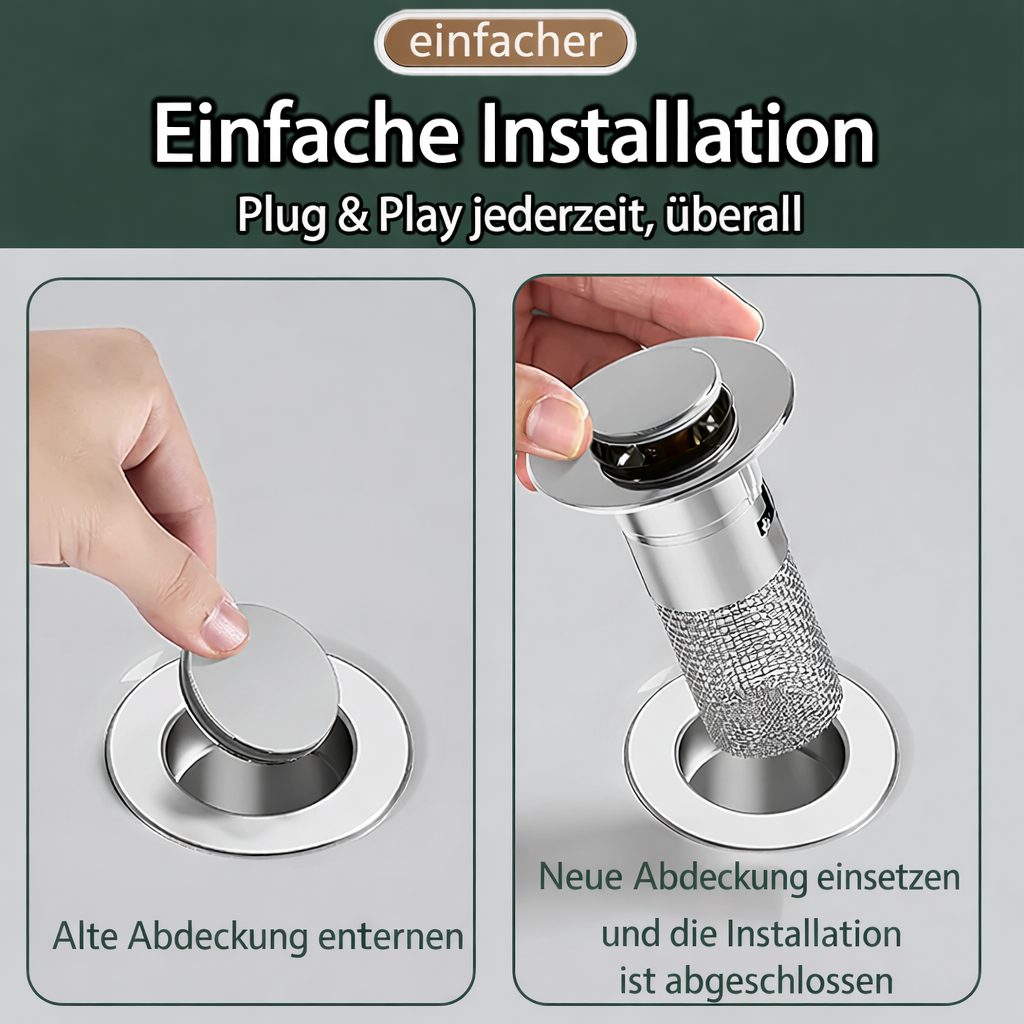 Spülbecken drainageverschluss | Verstopfungsfreier Edelstahlfilter | FilterPro