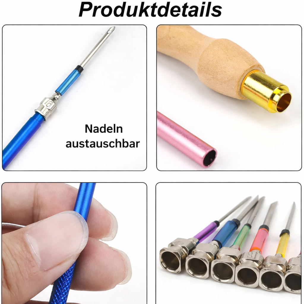 Stickerei | Ergonomisches Nadelset | Handschonend & Vielseitig | ThreadEase