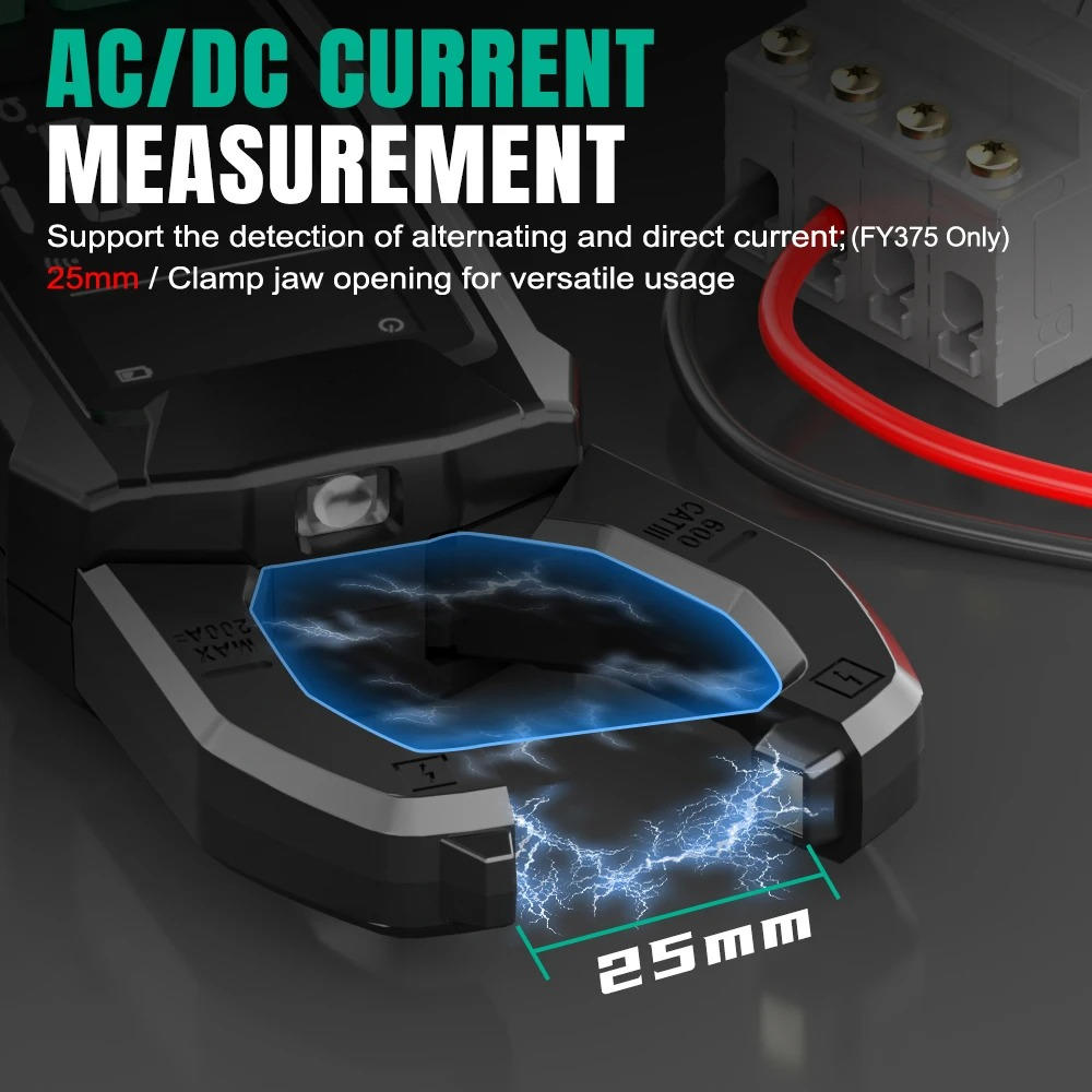 Strommesszange AC/DC | True RMS, 600V, 200A, Widerstand bis 60 MΩ | Auto-Range, NCV-Erkennung, Taschenlampe, Datenhaltefunktion 2