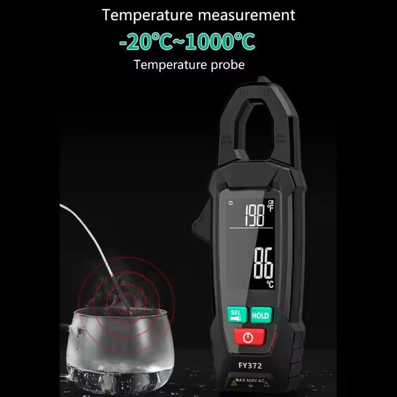 Strommesszange AC/DC | True RMS, 600V, 200A, Widerstand bis 60 MΩ | Auto-Range, NCV-Erkennung, Taschenlampe, Datenhaltefunktion