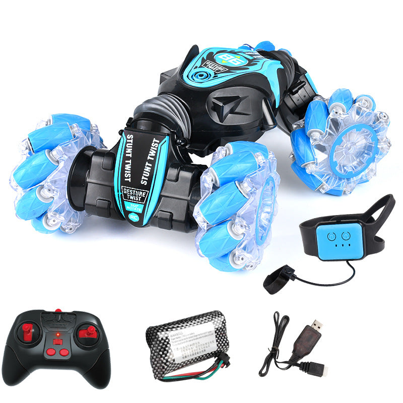 Stunt Auto 2in1 mit Handgesten-Steuerung | Fernbedienung, 360° Drehungen & Flips | LED-Lichteffekte, Rot oder Blau 3