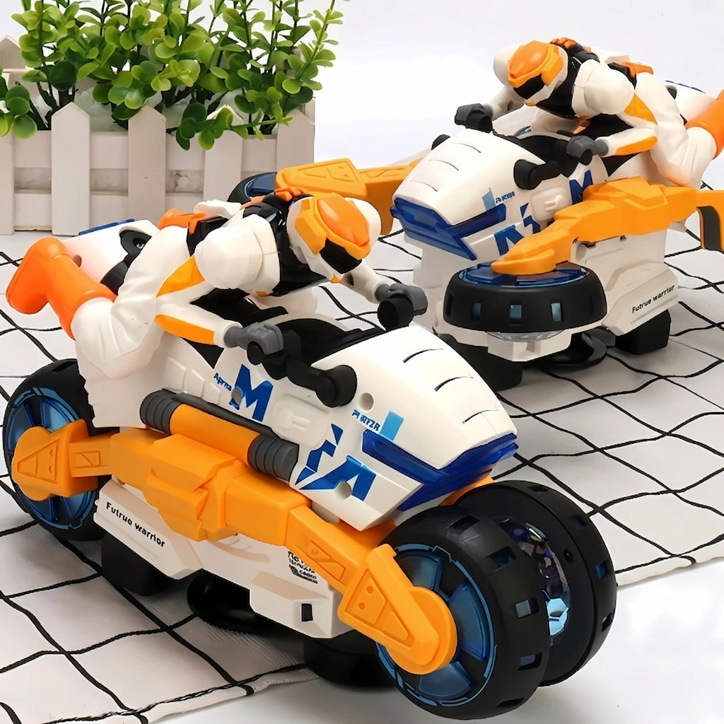 Stuntbike für Kinder | mit Verwandlungsfunktion | Vom Motorrad zur Actionfigur | RoboMoto