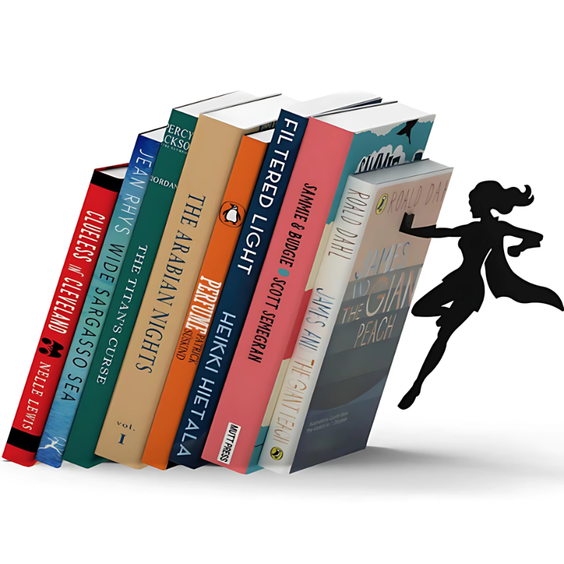 Reggilibri magnetici da supereroe | Mantengono diversi libri in posizione verticale | Effetto sospeso come decorazione | FloatRead