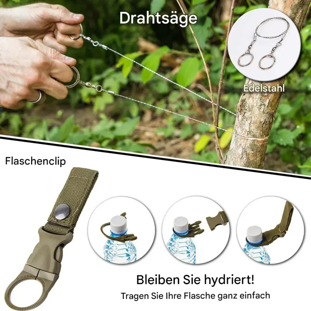 Notfall- und Survival-Set 38-teilig | Molle-kompatible Tasche mit 38 Werkzeugen | Wasserfest für Camping und Wandern 6