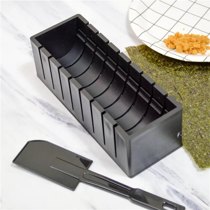 Sushi Formen Set BPA-frei | 10-teiliges DIY Set mit Farbcode-Anleitung | Spülmaschinenfest für stressfreies Sushi-Rollen