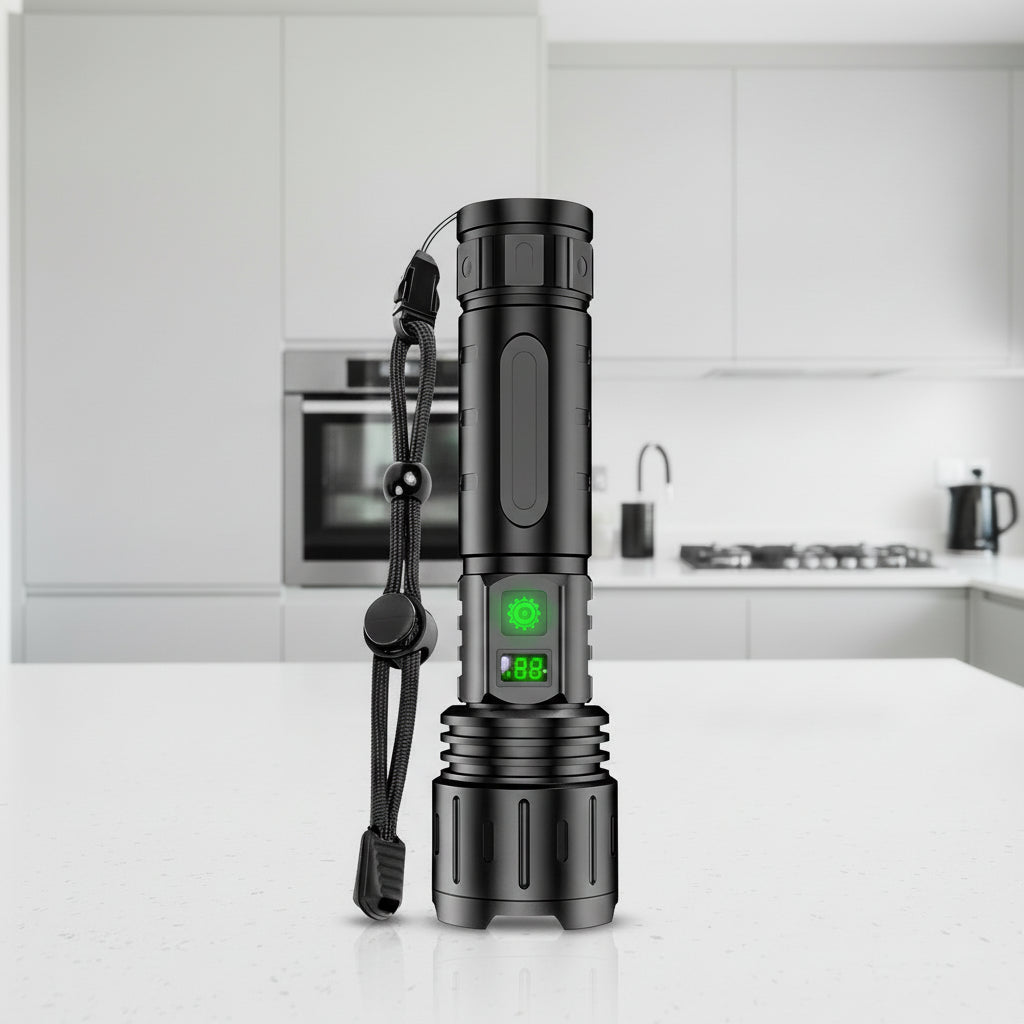 Taschenlampe LED Aluminium | USB-C Akku | Powerbank-Funktion | LuxCore