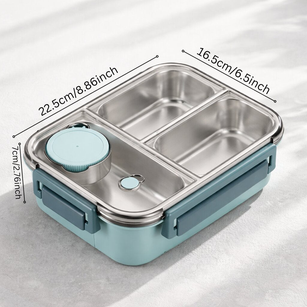 Thermobehälter für Essen | Mehrfach-Fächer Edelstahl | Auslaufsicherer Klickverschluss | Warmpack