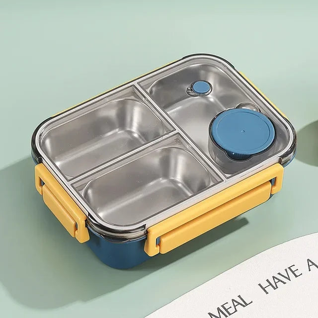 Thermobehälter für Essen | Mehrfach-Fächer Edelstahl | Auslaufsicherer Klickverschluss | Warmpack