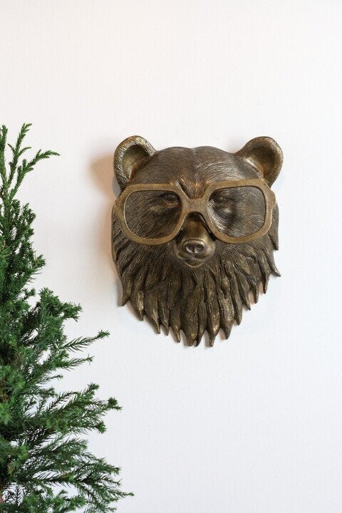 Tierkopf Wanddeko aus Kunstharz | Handbemalt, UV-beständig, mehrere Tiermotive | Blickfang für Wohnzimmer, Büro und Flur