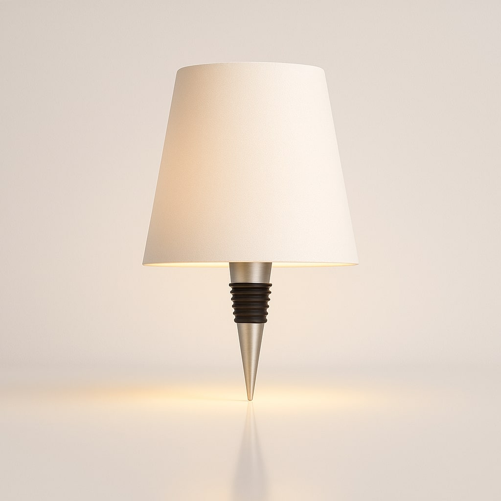 Tischlampe | Flaschenlampen Aufsatz | Kabellos dimmbar | LumiFlasche