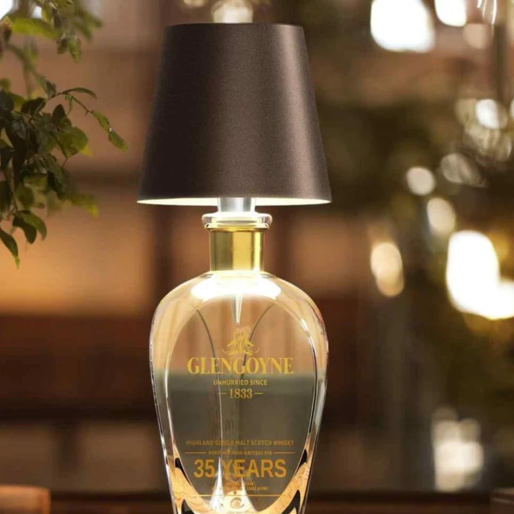 Tischlampe | Flaschenlampen Aufsatz | Kabellos dimmbar | LumiFlasche