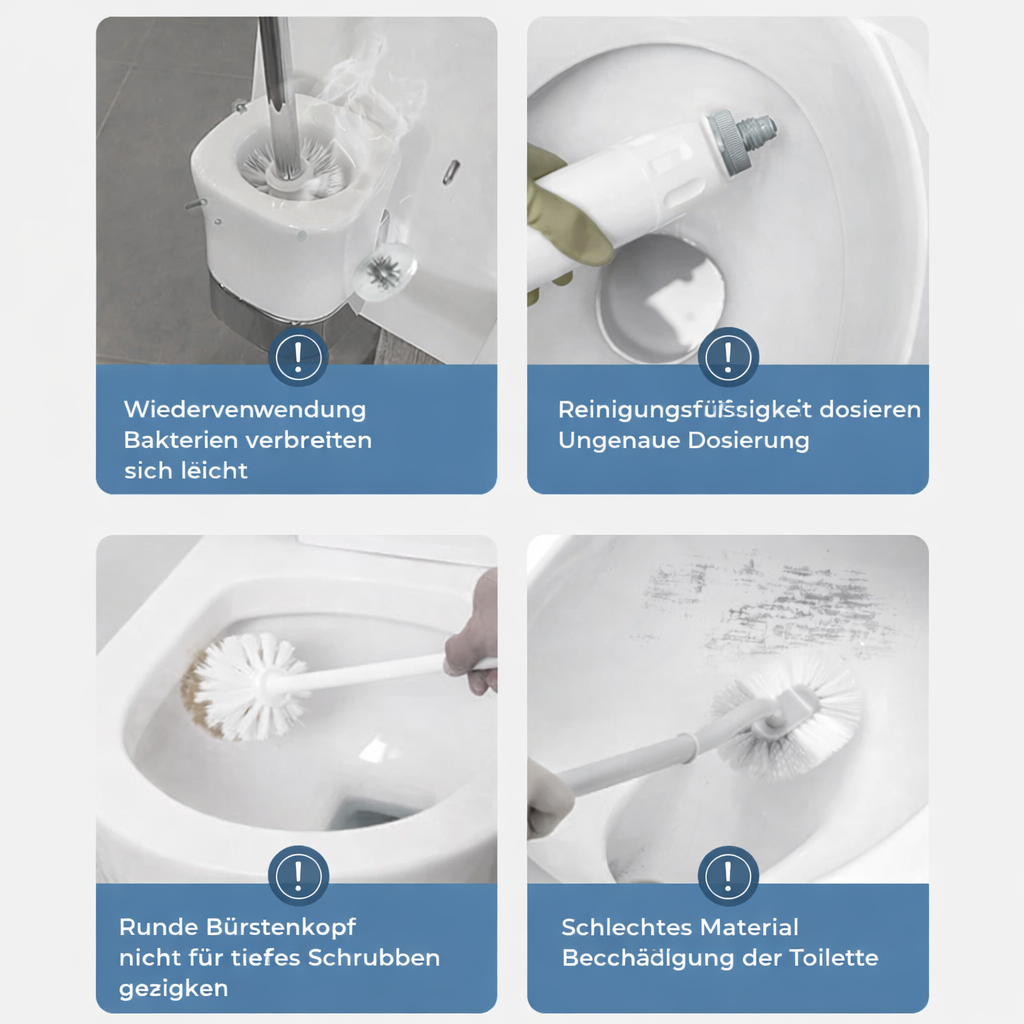 Toilettenbürste Set | Hygienische Reinigung | Einweg Reinigungssystem | CleanDrop