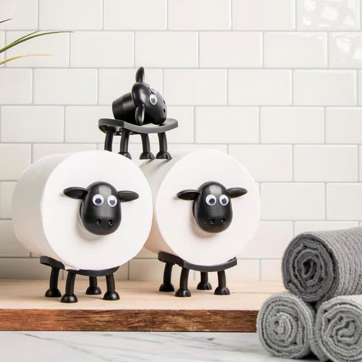 Toilettenpapierhalter | Badezimmer Deko | Freistehendes Schaf Design | Sheepy Sheets
