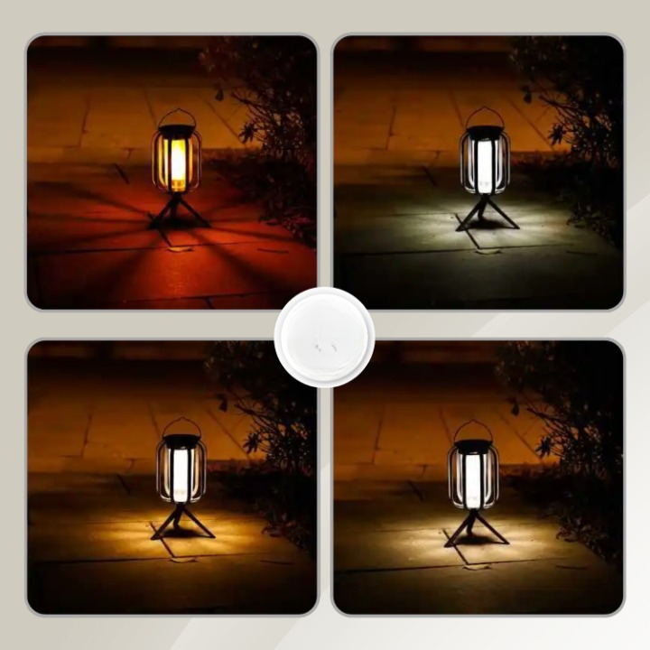 Tragbare LED-Laterne | Sanftes Licht | Stehend oder Hängend | CampGlow