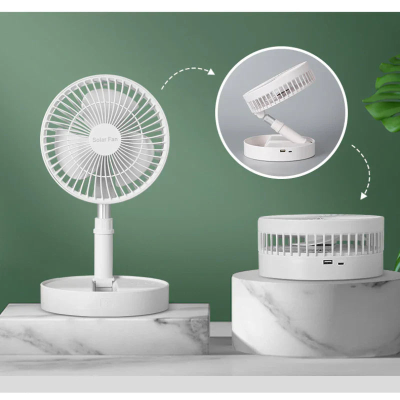 Tragbarer Faltbarer Ventilator | Kabellos USB-Akku | Leiser Betrieb | AirFold