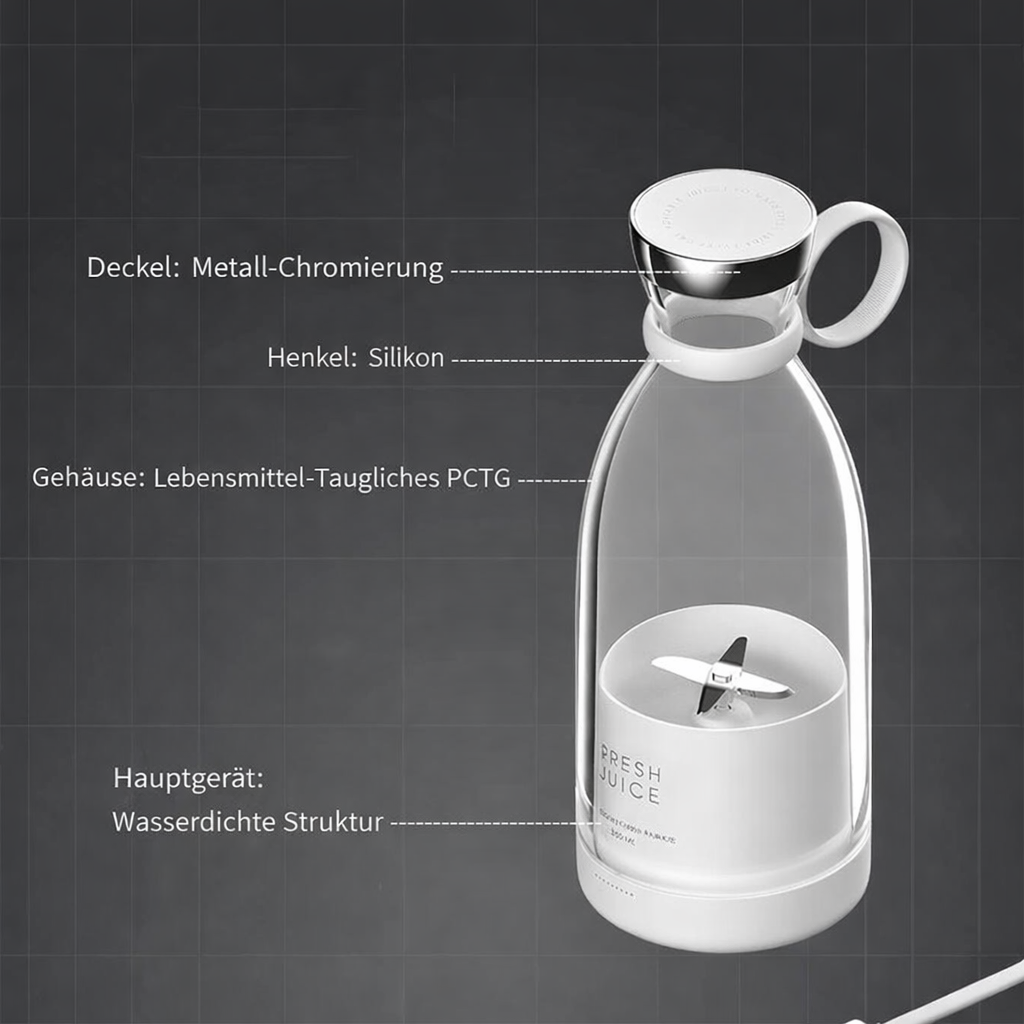 Tragbarer Mixer | Kabellos & Wiederaufladbar | 4-Klingen Power | BlendGo