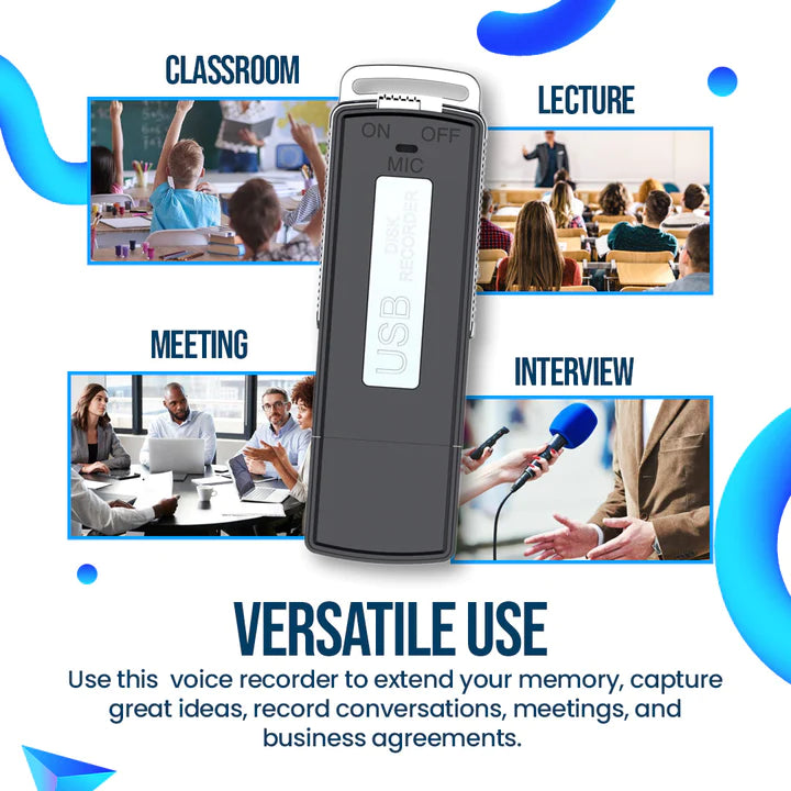 USB Sprachrekorder | Getarntes Design | Rauschunterdrückung | BullySpy