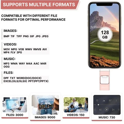USB Stick für iPhone und Android | 32GB Dual-Anschluss, USB-A und Lightning/USB-C | Offline Backup ohne Cloud-Dienst 5