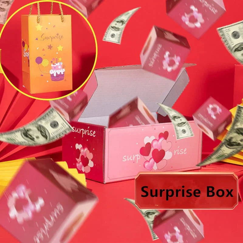 Überraschungsbox personalisierbar Pop-up Geldgeschenke mit Bounce-Karten