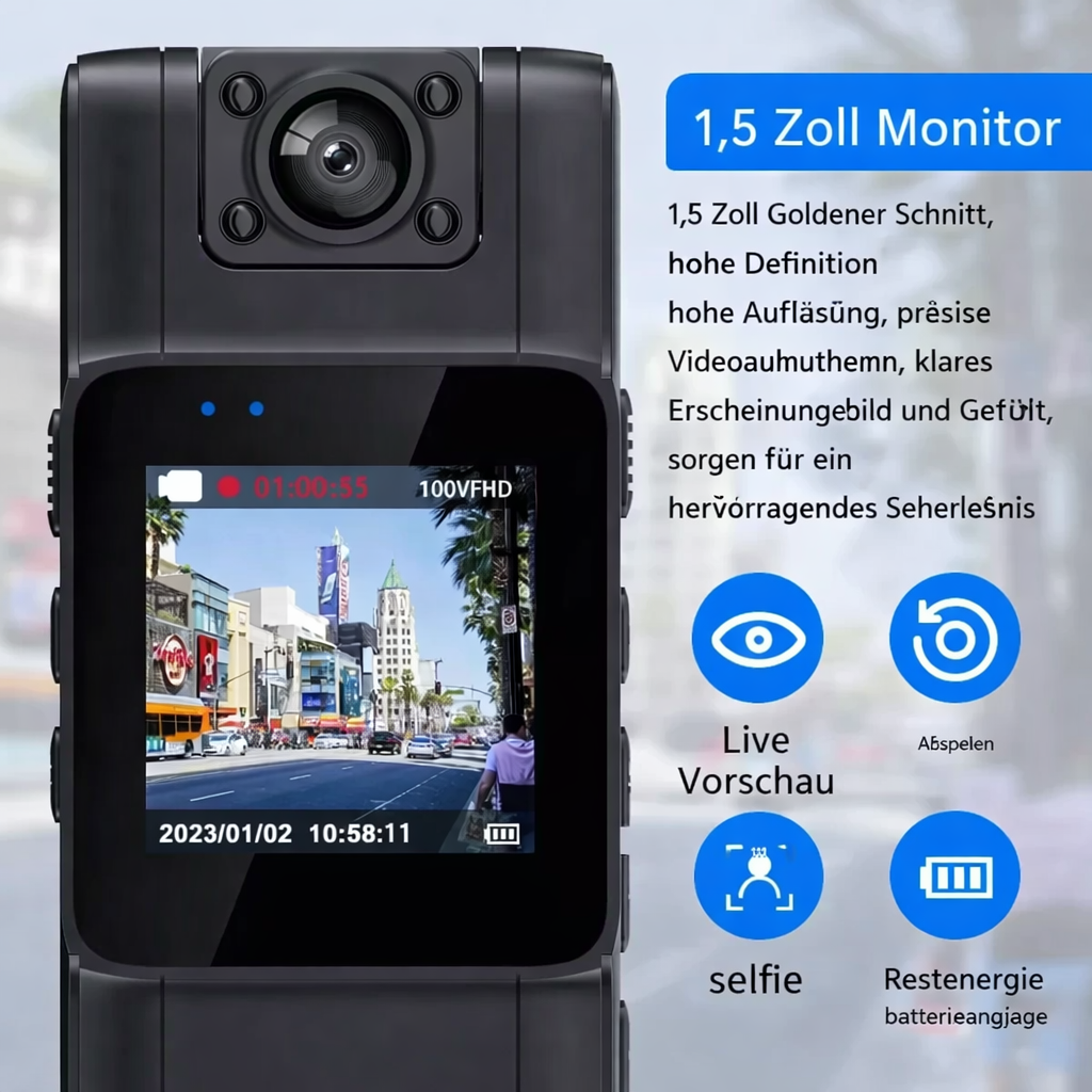 Überwachungskamera 4K | Beweisaufnahme in Ultra HD | 180° Drehbare Linse | SecureCam