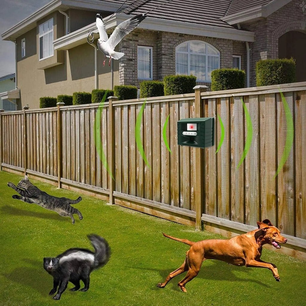 Ultraschall-Vogelabwehrsystem für Gärten | Bewegungsmelder 170° | Wetterfest | ZoneCrest