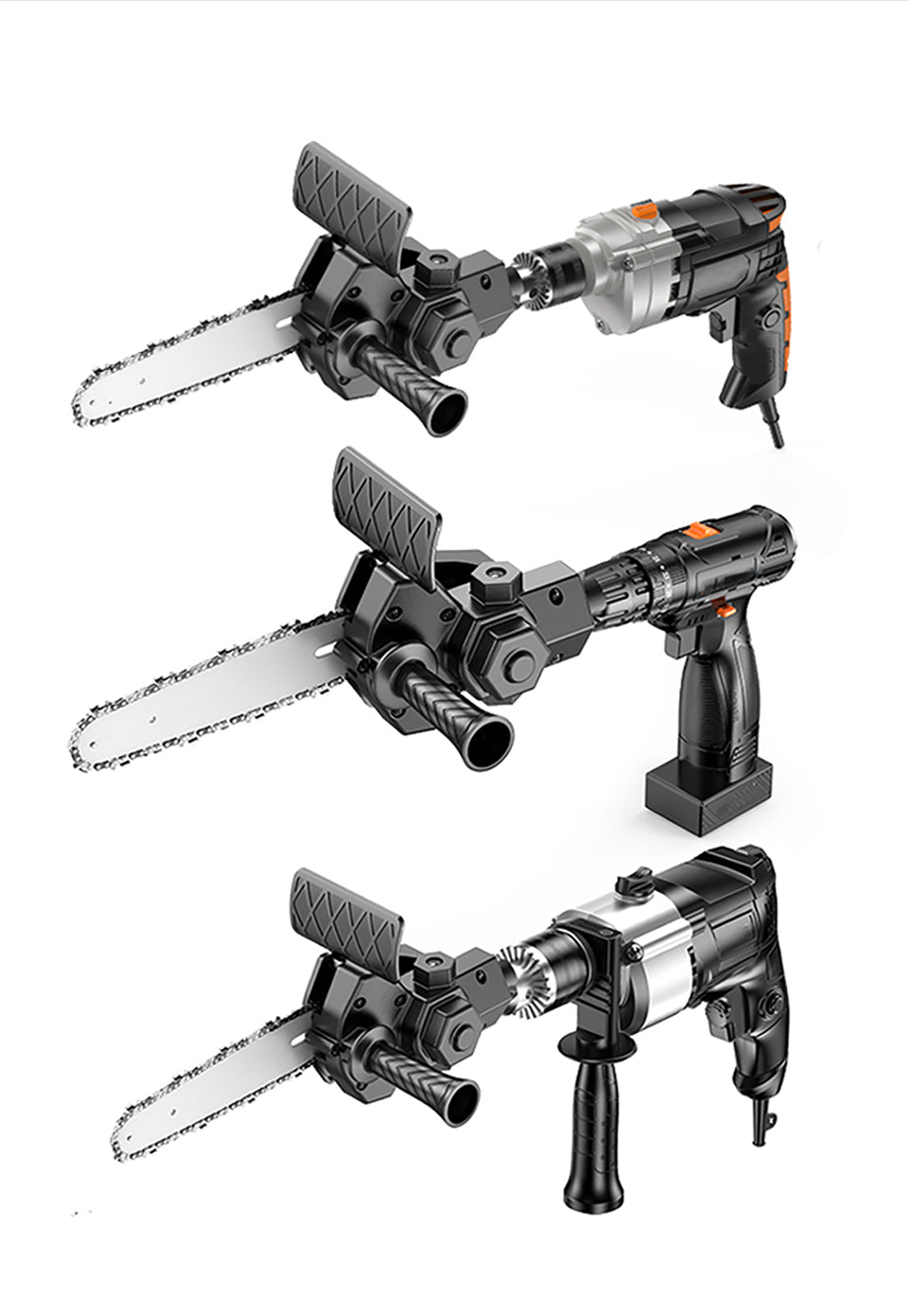 Universal-Kettensägen-Bohraufsatz | Für Bohrmaschine ab 2500 U/min | Wolframstahl-Kette | DrillSaw
