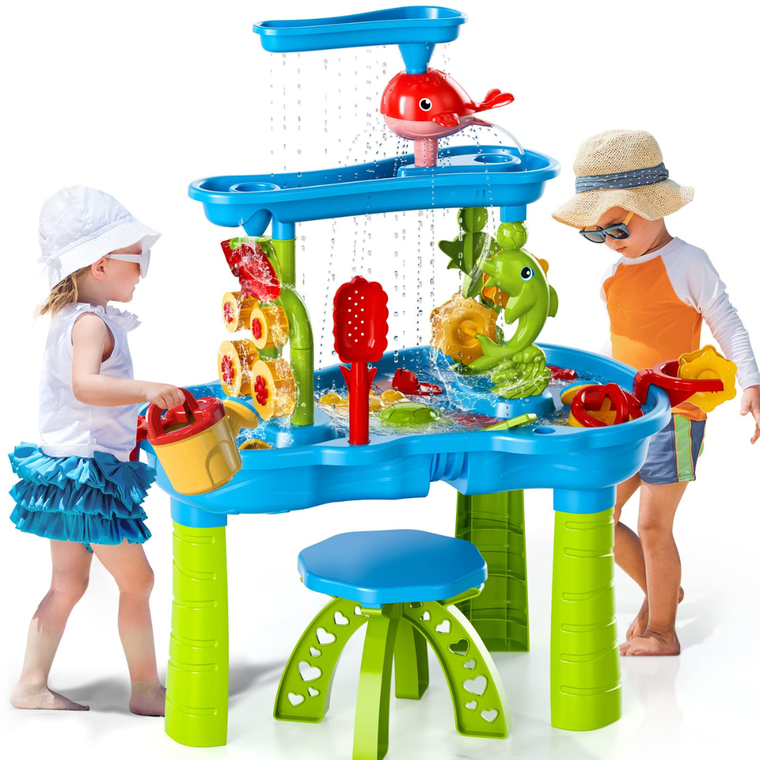 Wassertafel Interaktive Außenspieltafel | Wasserfall | mit Figuren & Zubehör | SplashTable