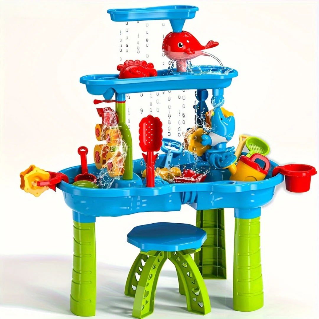Wassertafel Interaktive Außenspieltafel | Wasserfall | mit Figuren & Zubehör | SplashTable