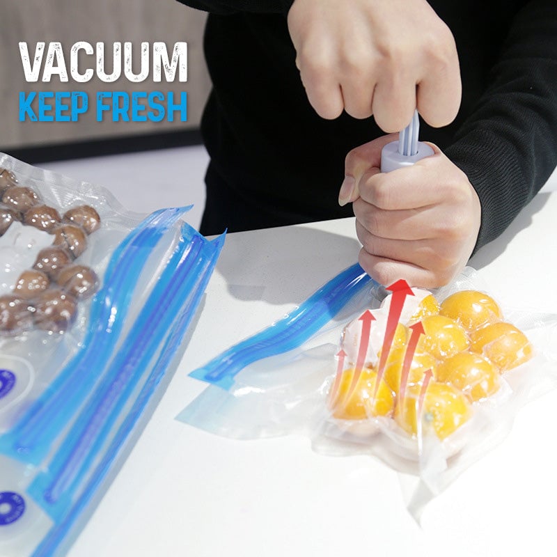 Vakuumierbeutel-Set mit Akku-Pumpe | Wiederverwendbare, Lebensmittelechte PE/PA-Beutel | Hält Lebensmittel Wochenlang Frisch