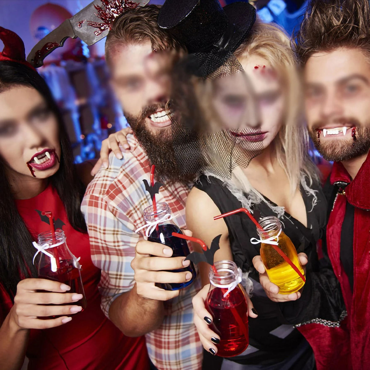 Vampirzähne Kit mit Thermo-Klebstoff | Individuell anpassbar für Halloween & Cosplay | Zahnfarbenes Kunstharz, transparent 2