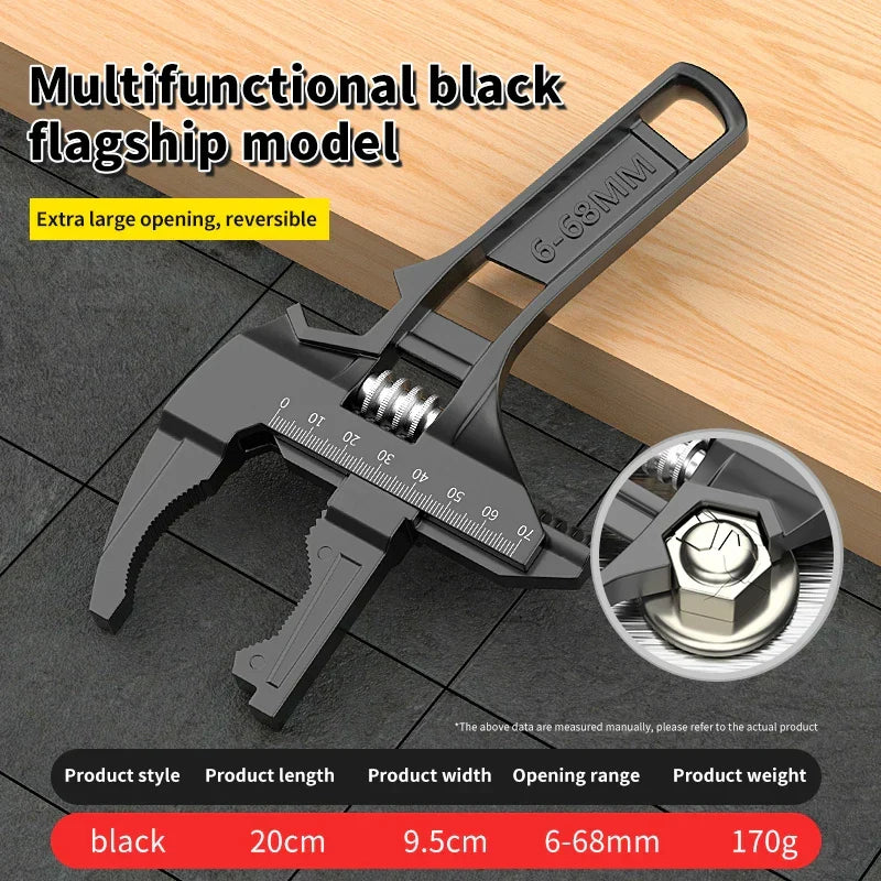 Verstellbarer Schraubenschlüssel Aluminium Universal mit großer Öffnung 8