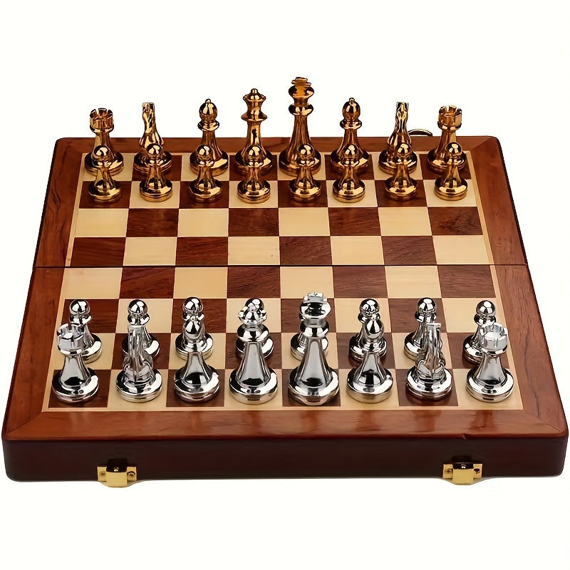 Vintage Schachspiel Set | Figuren in Gold- & Silberoptik | Als Geschenk & Deko | RoyalMate