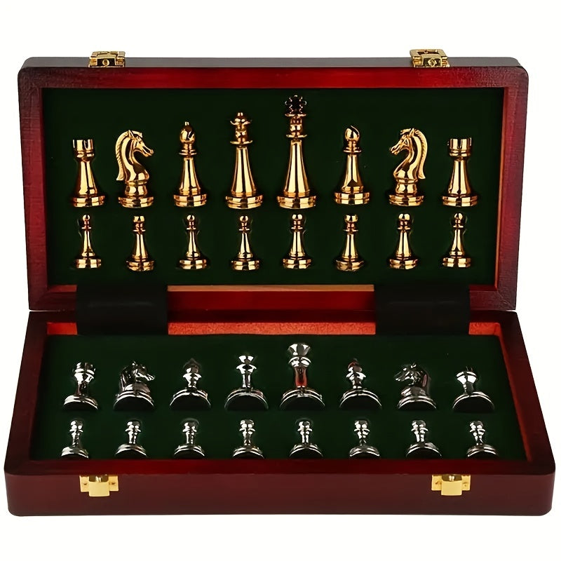 Vintage Schachspiel Set | Figuren in Gold- & Silberoptik | Als Geschenk & Deko | RoyalMate