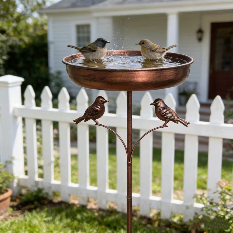 Vogelbad | Mit Ständer | Robuste Metallschale | BirdHaven
