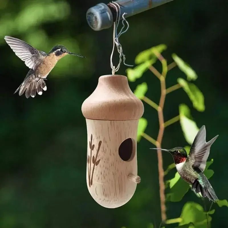 Vogelhaus Holz Hängend 3er-Set | Eingravierte Motive | Nisthaus Garten | BirchHaven