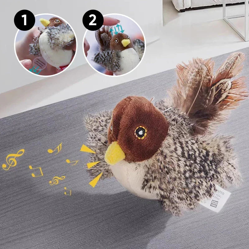 Vogelspielzeug Katzen Hunde Plüsch Spielzeug mit Geräuschgenerator 4
