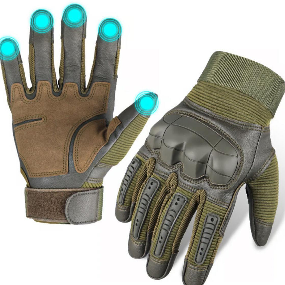 Vollfingerhandschuhe taktisch | Kevlar & TPR-Knöchelschutz | Touchscreen-kompatibel | Griplux