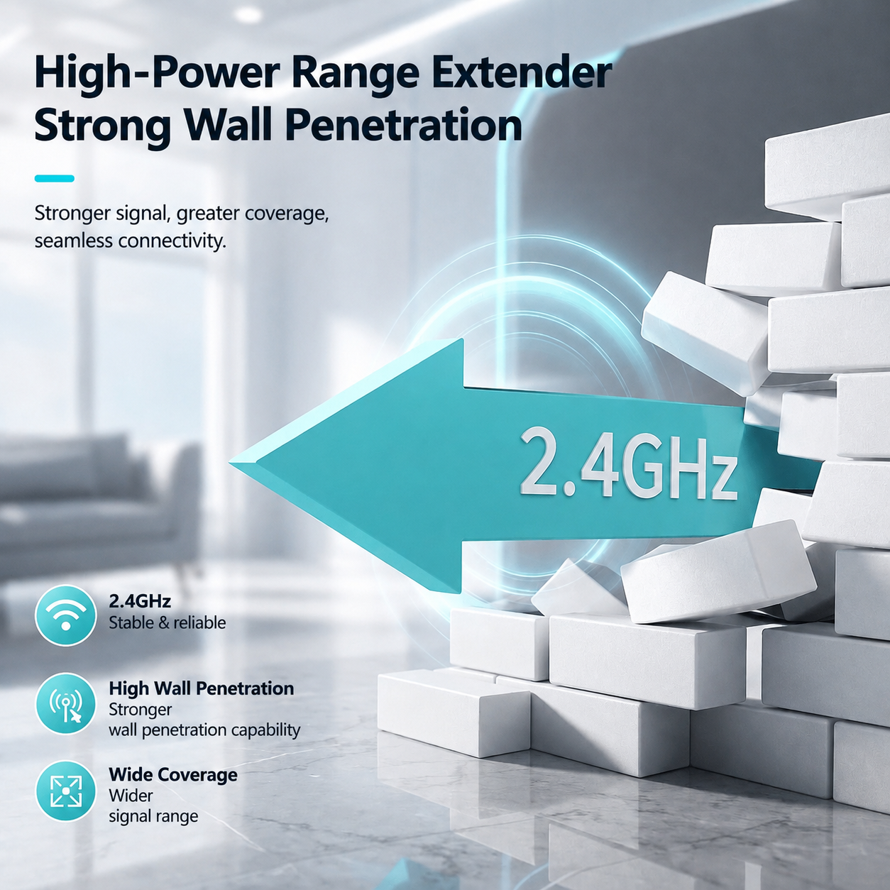 WLAN-Repeater | Dual-Band mit 4 Antennen | Erweitert die WLAN-Reichweite | RangeBoost