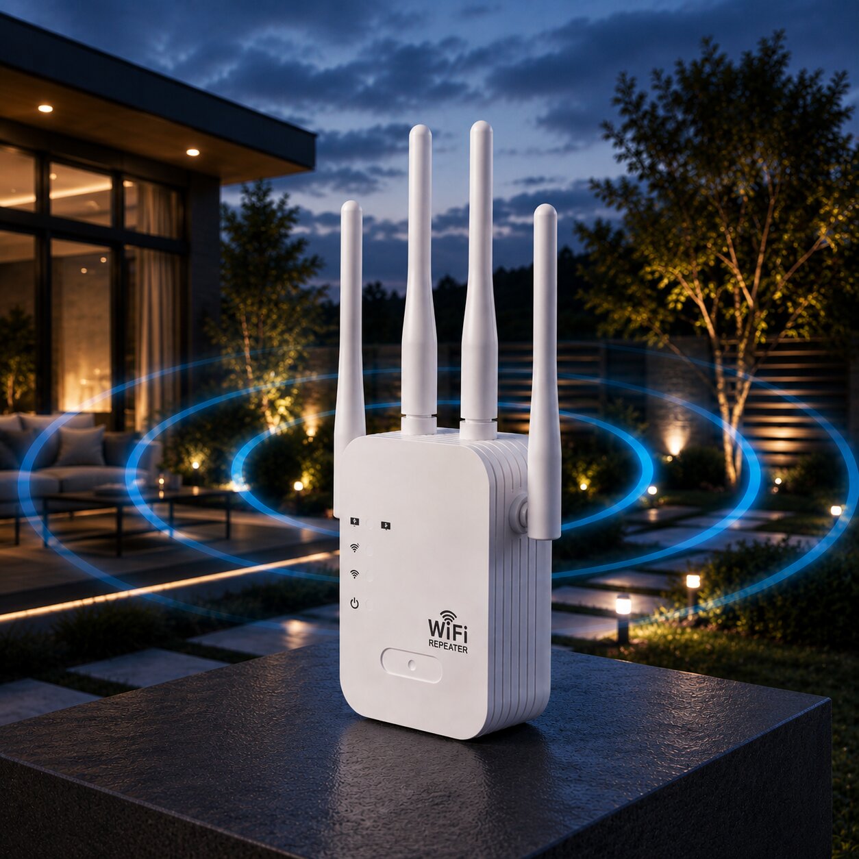 WLAN-Repeater | Dual-Band mit 4 Antennen | Erweitert die WLAN-Reichweite | RangeBoost