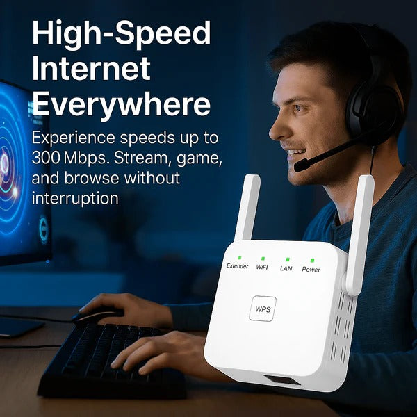 WLAN-Verstärker Dual-Band 2,4GHz 5GHz Steckdose kompakt mit WPS-Taste