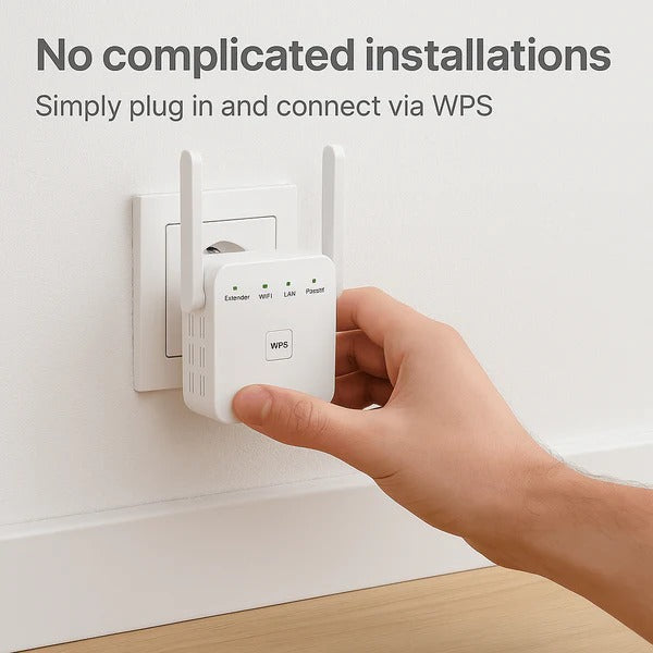 WLAN-Verstärker Dual-Band 2,4GHz 5GHz Steckdose kompakt mit WPS-Taste