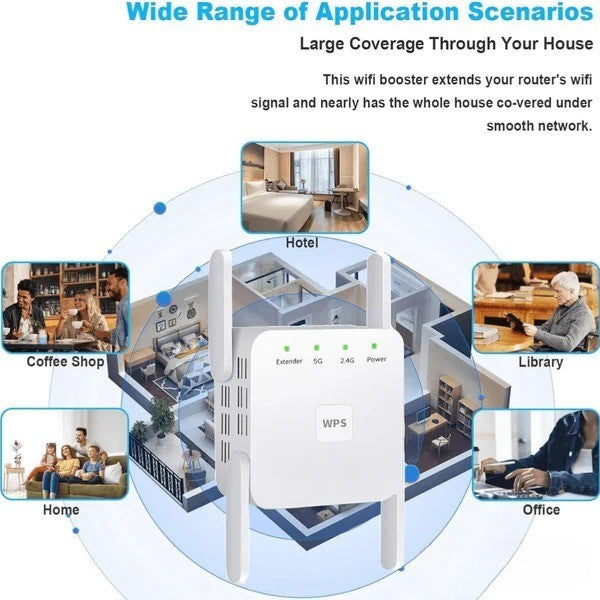 WLAN-Verstärker Dual-Band 2,4GHz 5GHz Steckdose kompakt mit WPS-Taste
