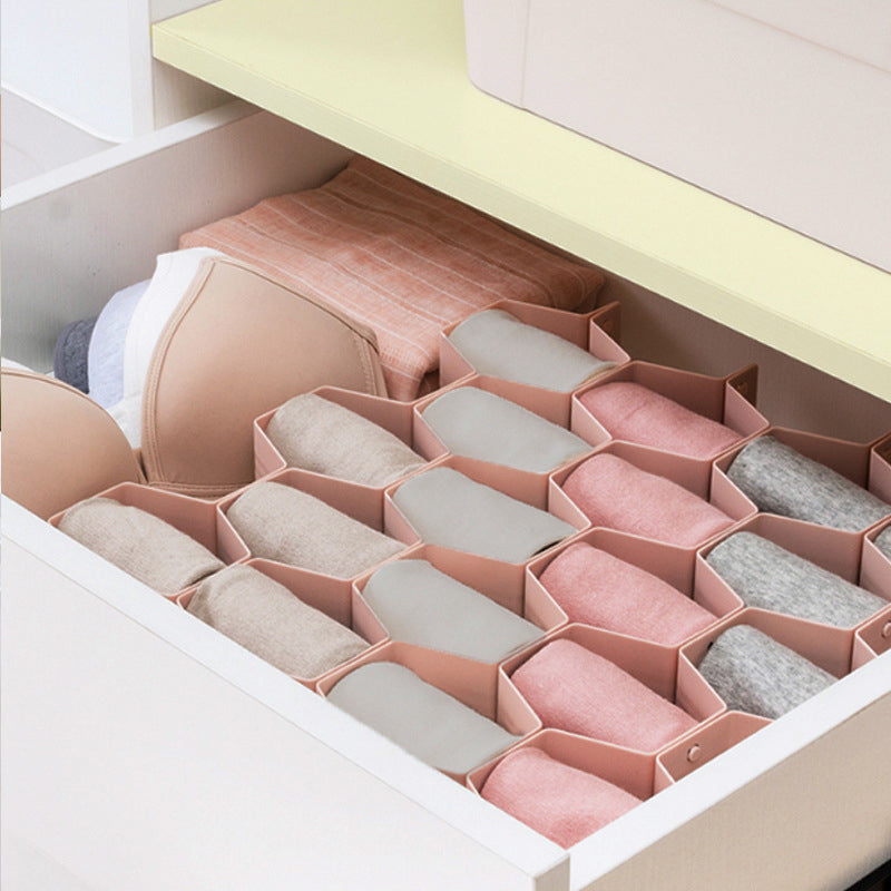 Wabenförmige Schubladenteiler-Organisation | Steckbares PP-Kunststoff System | Flexibel für Kleidung & Büro | Hivesort