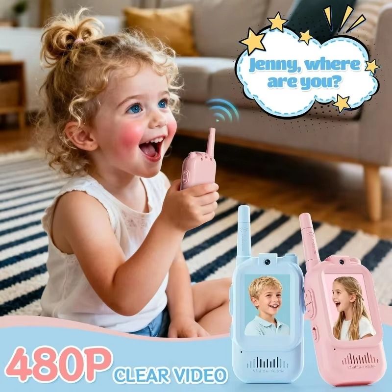 Walkie-Talkie | Live Bild und Sprachkontakt | Wiederaufladbar mit USB C | KidzView