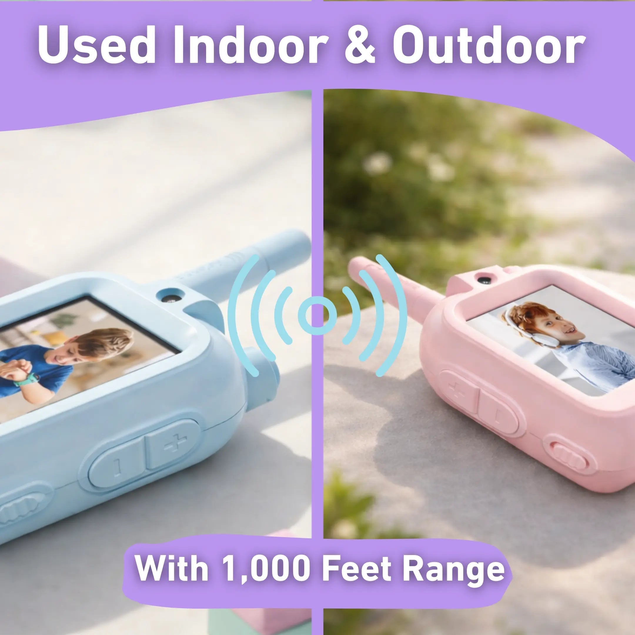 Walkie-Talkie | Live Bild und Sprachkontakt | Wiederaufladbar mit USB C | KidzView