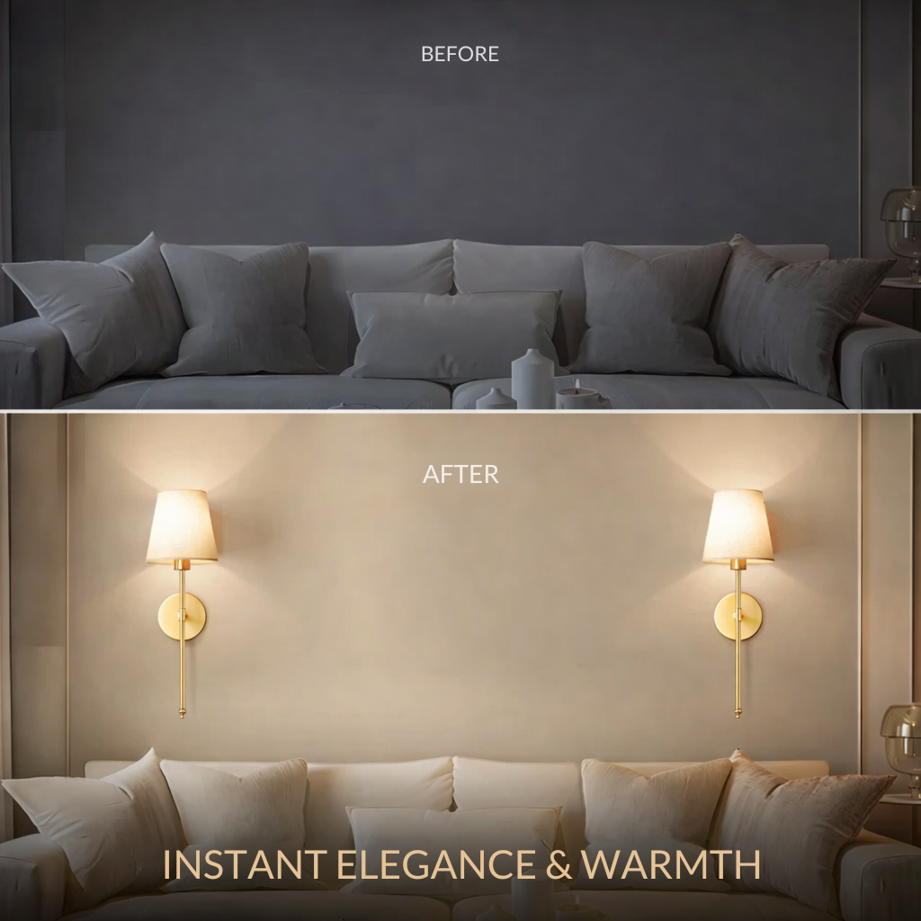Wandleuchte| 3M-Klebemontage | Stoffschirm | 2er-Set | LumiStick Duo