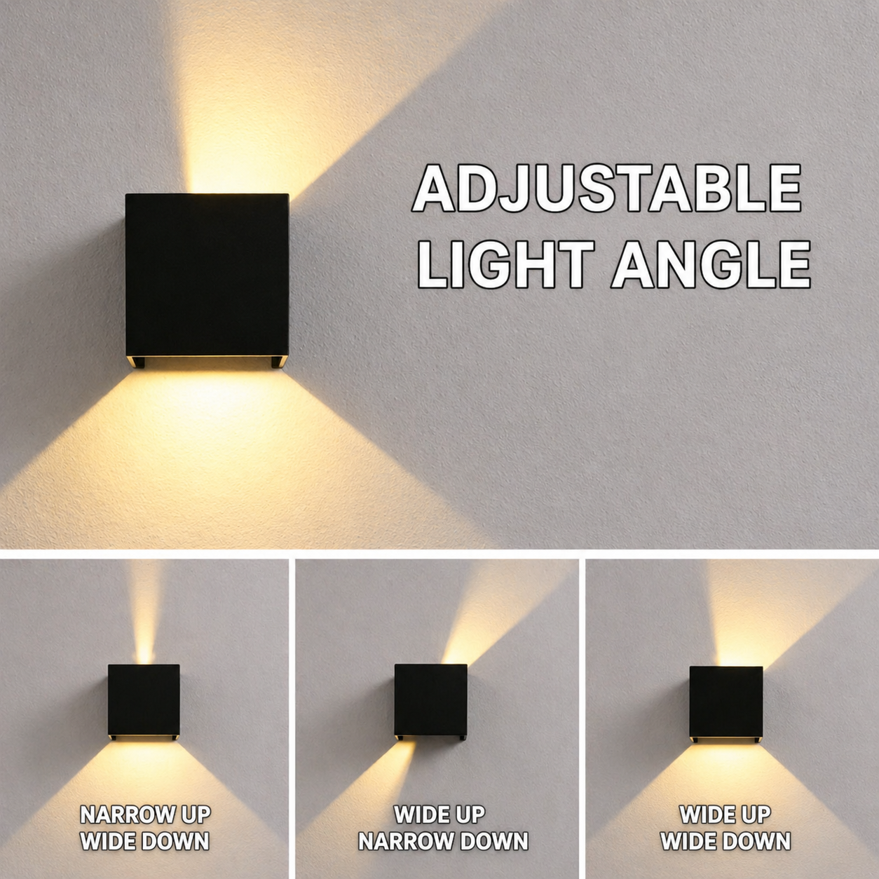 Wandleuchte | Kabelloses Licht mit Bewegungsmelder | Einstellbarer Lichtwinkel modern | LuminaCube